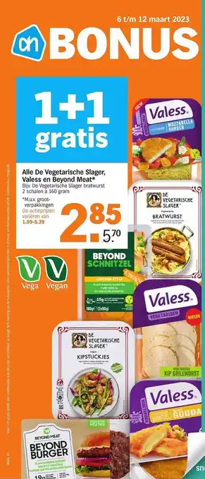 Albert Heijn Alle de vegetarische slager, valess en beyond meat aanbieding