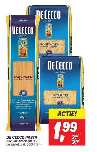 Dekamarkt De cecco pasta aanbieding