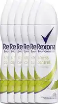 Bol.com Rexona women stress control - 6 x 200 ml - deodorant spray - voordeelverpakking aanbieding