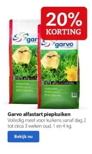 Pets Place Garvo alfastart piepkuiken aanbieding