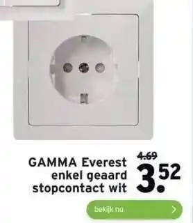 GAMMA Gamma everest enkel geaard stopcontact wit aanbieding