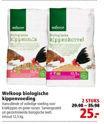 Welkoop Welkoop Biologische kippenvoeding 2*12.5kg aanbieding