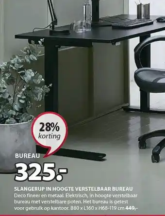 Jysk Slangerup in hoogte verstelbaar bureau aanbieding