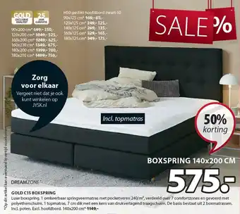 Jysk Dreamzone gold C15 boxspring aanbieding