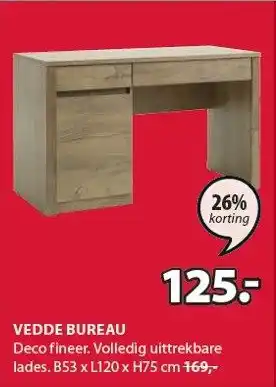 Jysk Vedde bureau aanbieding