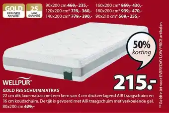 Jysk Gold F85 schuimmatras aanbieding