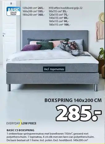 Jysk Basic CS boxspring aanbieding