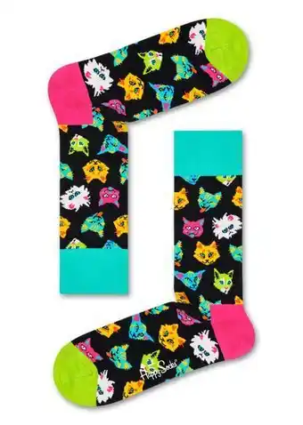 Happy Socks Happy socks funny kat sokken, zwart aanbieding