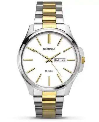 Its beautiful Sekonda heren horloge met witte wijzerplaat aanbieding