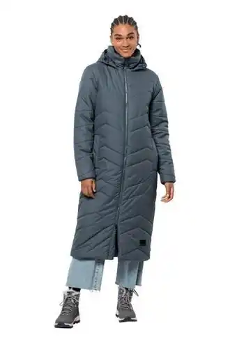 Jack Wolfskin Jack wolfskin kyoto long coat women winterjas dames m slate blue slate blue aanbieding