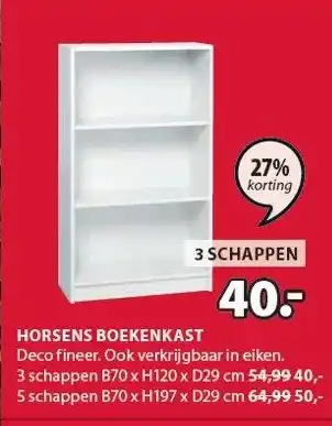 Jysk Horsens boekenkast 3 schappen aanbieding