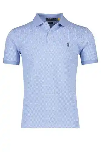 OverhemdenOnline Ralph lauren polo slim fit lichtblauw geprint aanbieding