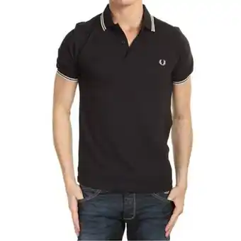 Sportus Fred perry twin tipped polo shirt - zwart/ porcelain aanbieding