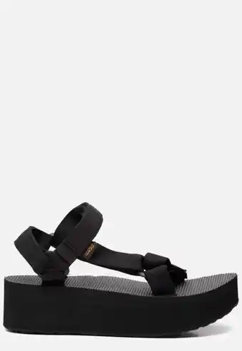 Ziengs Teva flatform universal sandalen zwart textiel aanbieding