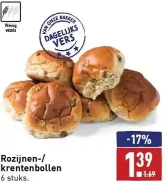 ALDI Rozijnen-/ krentenbollen aanbieding