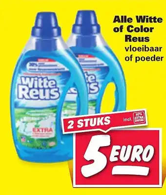 Nettorama Alle Witte of Color Reus vloeibaar of poeder aanbieding