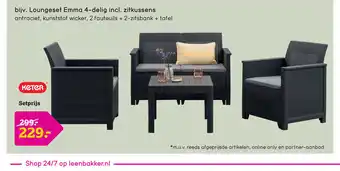 Leen Bakker Loungeset emma 4-delig incl. zitkussens aanbieding