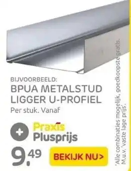 Praxis Bpua metalstud ligger u-profiel per stuk. vanaf aanbieding