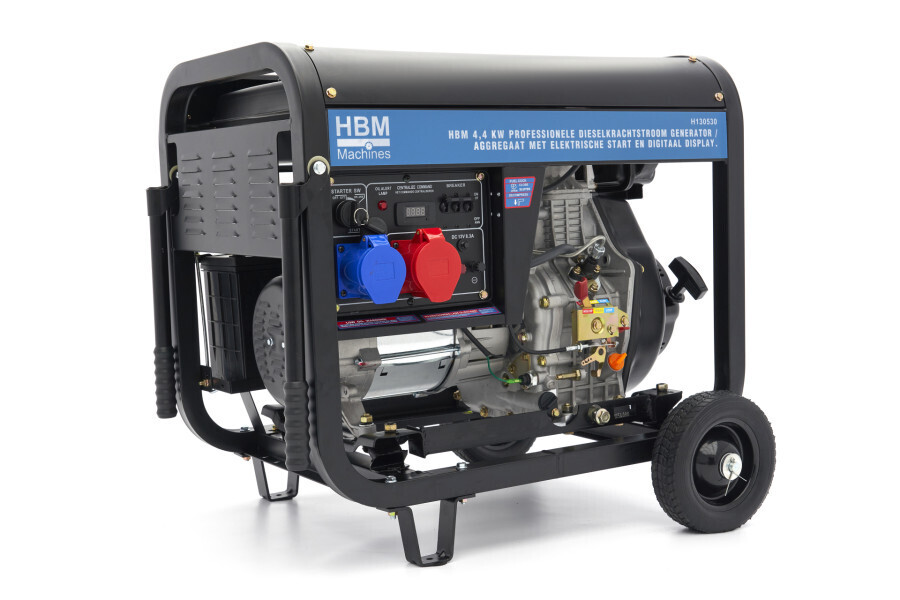 Hbm 4400 watt generator, aggregaat met 452 cc dieselkrachtstroom motor