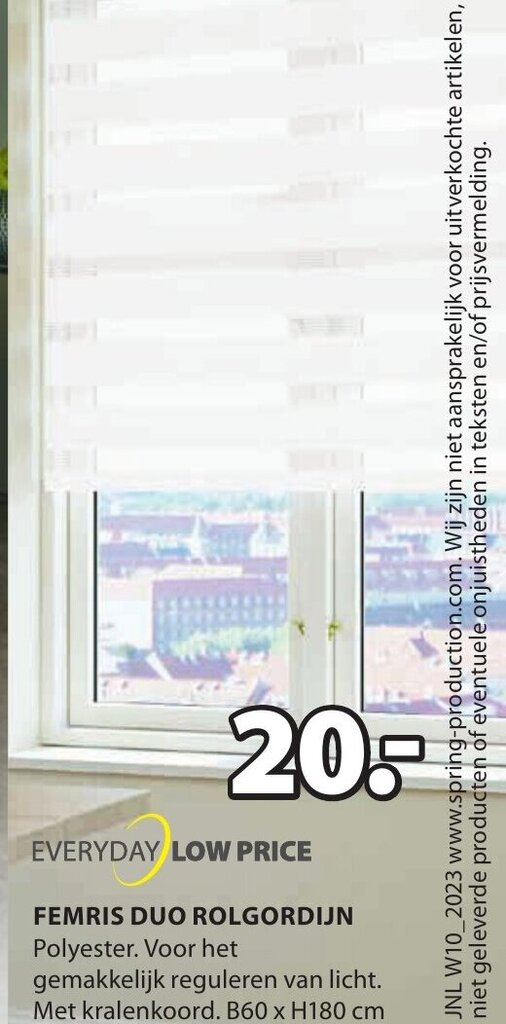 Femris Duo Rolgordijn B60 X H170cm aanbieding bij Jysk