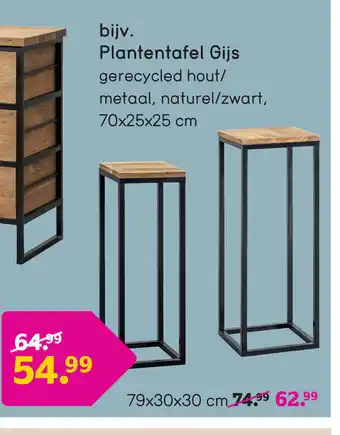 Leen Bakker Plantentafel Gijs 70 x 25 x 25 cm aanbieding