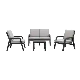 Leen Bakker Hartman loungeset eden - antraciet - 4-delig - v1 aanbieding