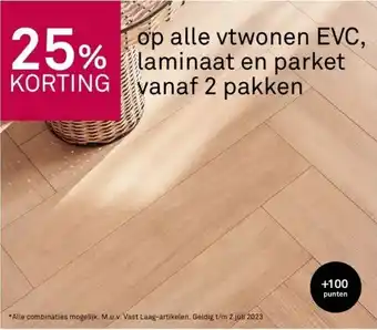 Karwei 25% korting op alle vtwonen evc, laminaat en parket aanbieding