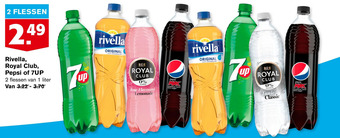 Hoogvliet Rivella, royal club, pepsi of 7up aanbieding