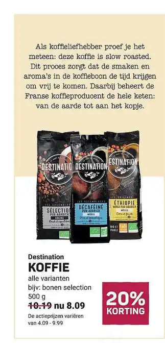 Ekoplaza Destination koffie aanbieding