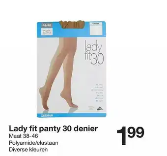 Zeeman Lady fit panty 30 denier aanbieding