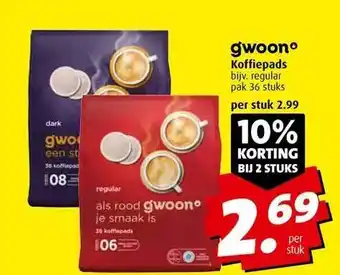 Boni Gwoon koffiepads aanbieding