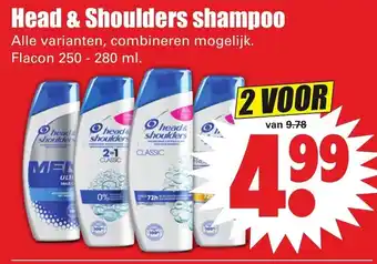 Dirk Head&Shoulders shampoo 2*250-280ml aanbieding