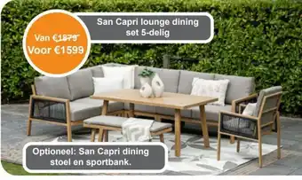 Tuinmeubelland San capri lounge dining set 5-delig aanbieding