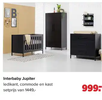 Baby-Dump Interbaby jupiter ledikant, commode en kast aanbieding