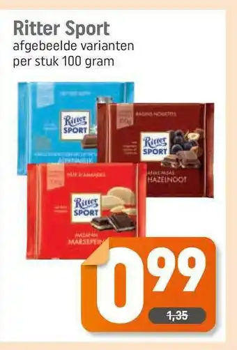 Dagwinkel Ritter Sport aanbieding