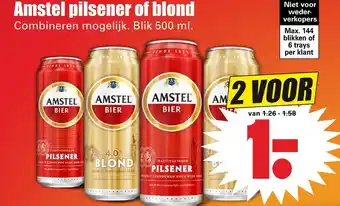 Dirk Amstel pilsener of blond aanbieding