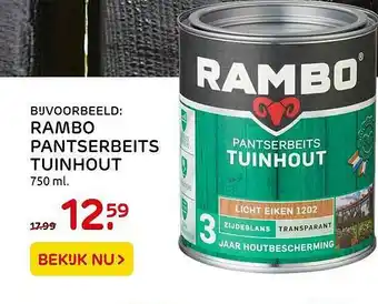 Praxis Rambo Pantserbeits Tuinhout aanbieding