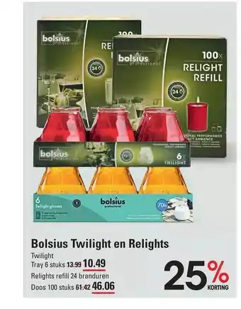 Sligro Bolsius twilight en relights aanbieding