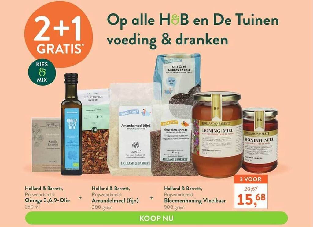 Holland & barrett omega 3,6,9olie + holland & barrett amandelmeel