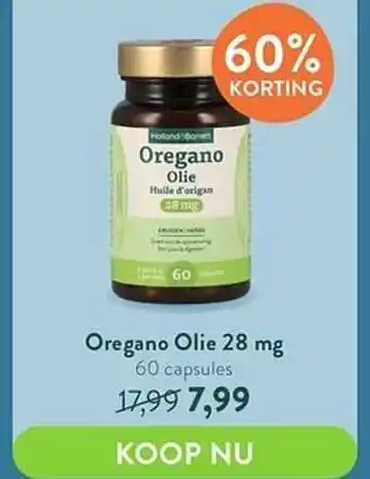 Holland & Barrett Holland & barrett oregano olie 28 mg aanbieding