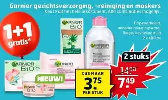 Trekpleister Garnier gezichtverzorging, -reiniging en maskers aanbieding