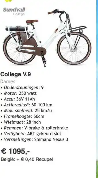 Van Cranenbroek Sundvall College V.9 Fiets aanbieding