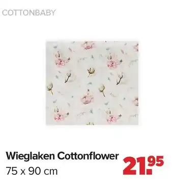 Baby-Dump Wieglaken Cottonflower 75x90 cm aanbieding