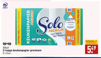 ALDI Solo 2-laags keukenpapier premium 8 rollen aanbieding