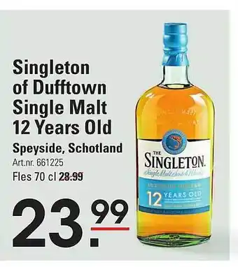 De Kweker Singleton of dufftown single malt 12 years old aanbieding