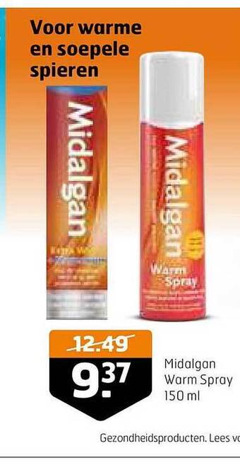 Trekpleister Midalgan warm spray 150 ml aanbieding