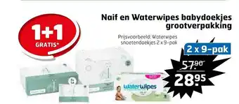 Trekpleister Naif en waterwipes babydoekjes grootverpakking aanbieding