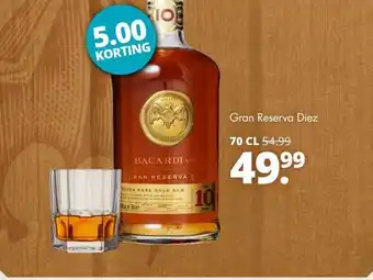 Mitra Bacardi gran reserva diez aanbieding