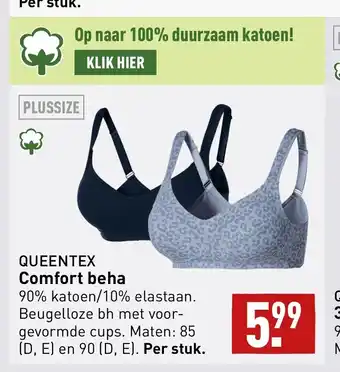 ALDI Queentex comfort beha maten: 85 aanbieding