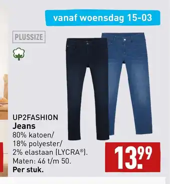 ALDI Up2fashion jeans maten: 46 t/m 50 aanbieding